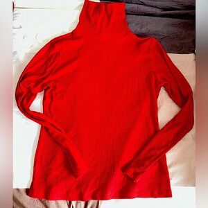 Old Navy Turtleneck Plush Red Ribbed